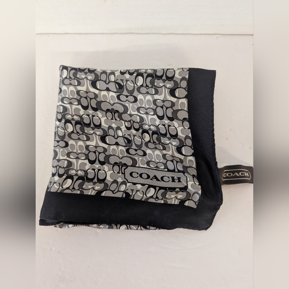 COACH Black and Gray Signature 'C' Pocket Scarf